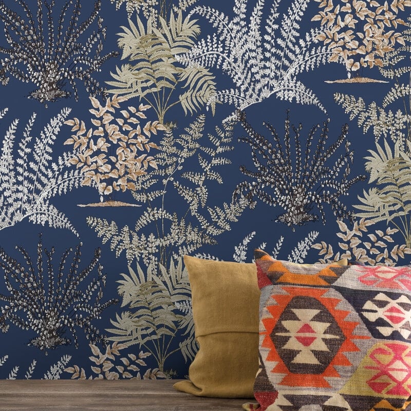 Asperia Lima Leaf Wallpaper - Blue Multi - Grandeco - A57103Wallpaper199