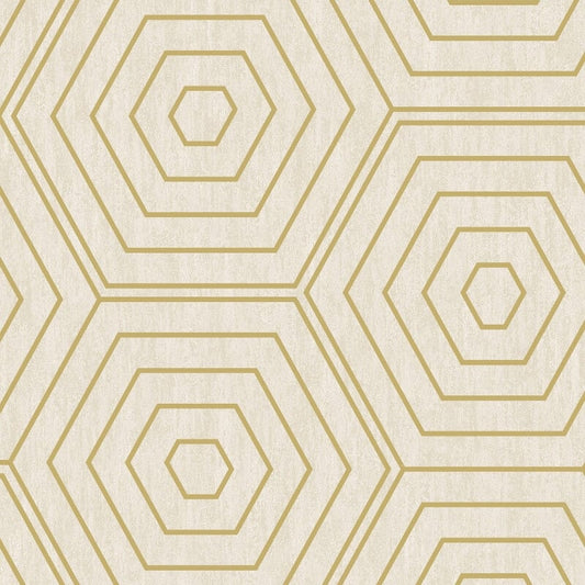 Aztec Hexagons Metallic Wallpaper - Stone - SK Filson - SK20022Wallpaper199