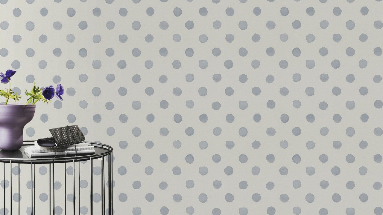 Bambino Polka Dot Painted Spot Wallpaper - Light Blue - Rasch - 252033Wallpaper199