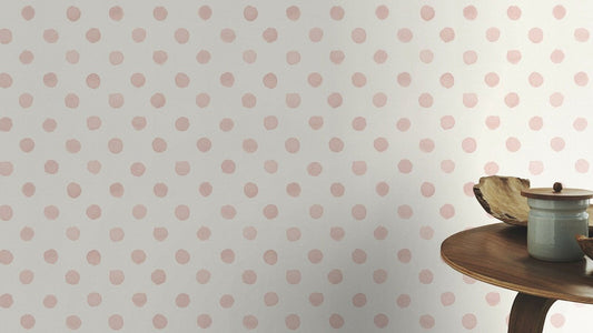 Bambino Polka Dot Painted Spot Wallpaper - Soft Pink - Rasch - 252019Wallpaper199