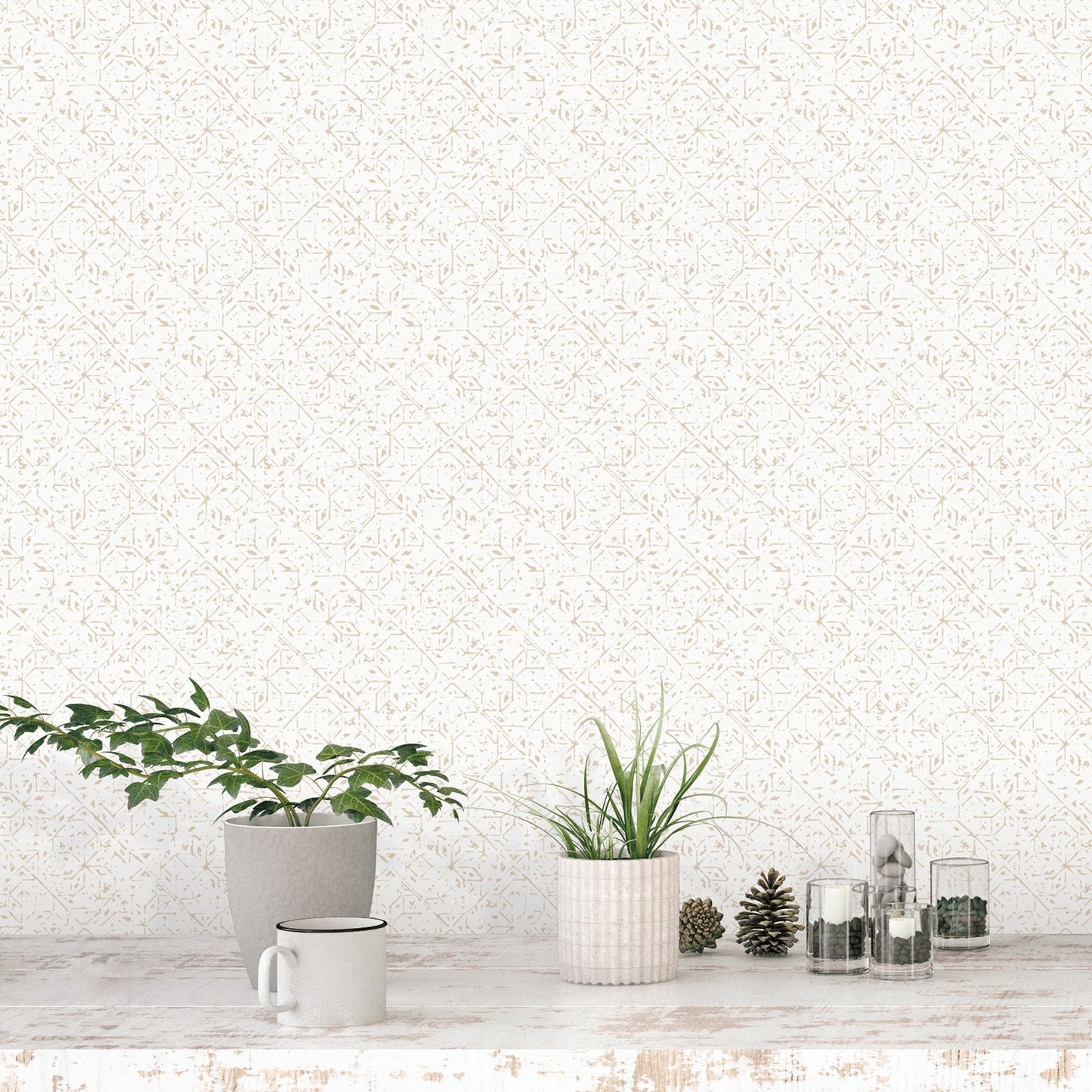 Bazaar Geo Tile Wallpaper - Beige / Cream - Galerie - G78338Wallpaper199