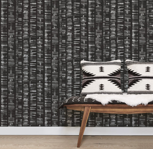Bazaar Tribal Sketch Wallpaper - Charcoal / Grey - Galerie - G78280Wallpaper199