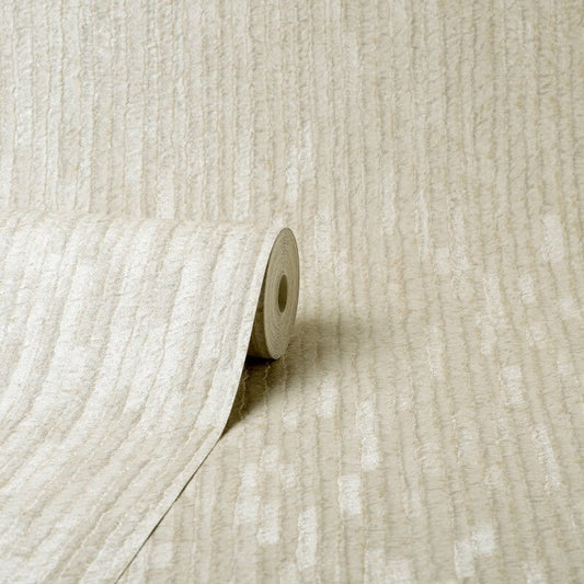 Bergamo Texture Glitter Wallpaper - Silver/Cream - Crown - M1398Wallpaper199