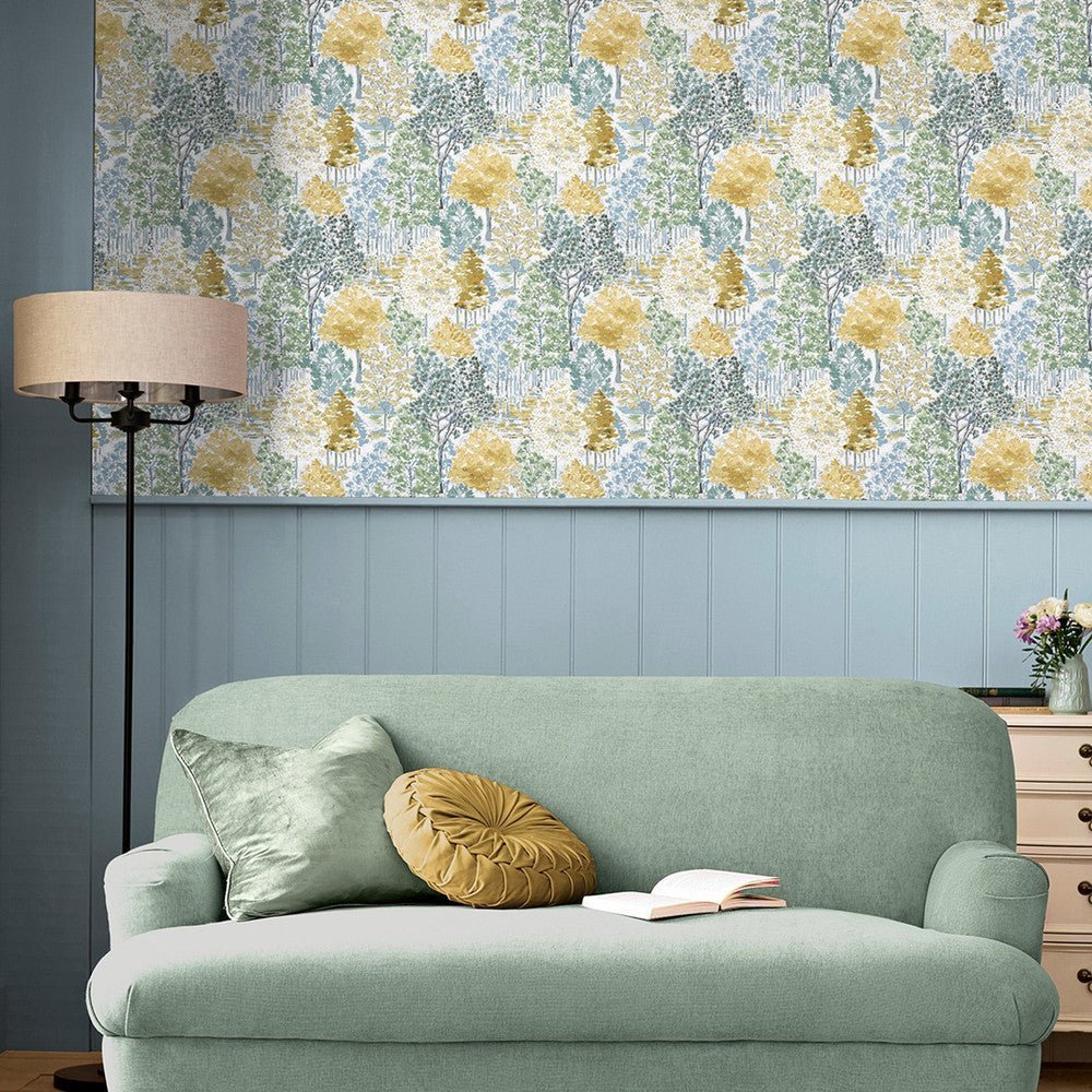 Bernwood Wallpaper - Ochre Yellow - Laura Ashley - 130153Wallpaper199