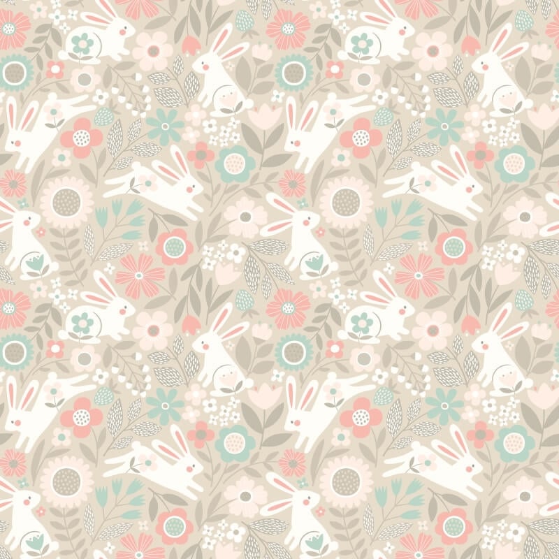 Bouncing Binnies Wallpaper - Coconut Mix - Hoopla Walls - HWA1315WWallpaper199