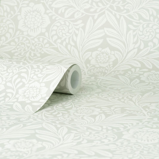 Camille Classical Floral Wallpaper - Grey - Crown - M1743Wallpaper199