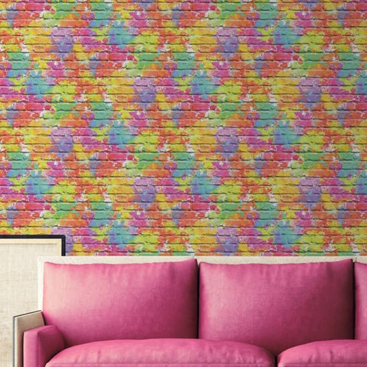 Camouflage Brick Wallpaper - Multi - Muriva - L33505Wallpaper199
