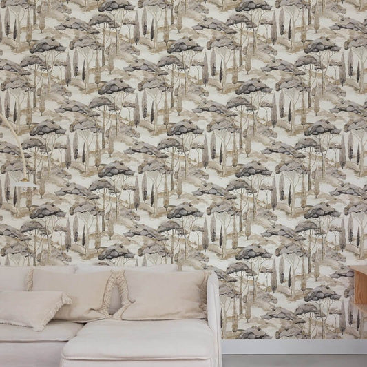 Canopy View Trees Wallpaper - Black/Grey - Grandeco - A69201Wallpaper199