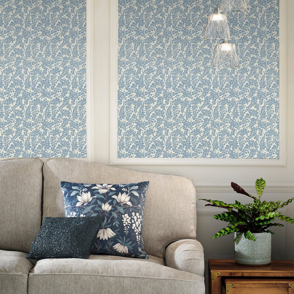 Cariad Spray Wallpaper - Newport Blue - Laura Ashley - 122743Wallpaper199