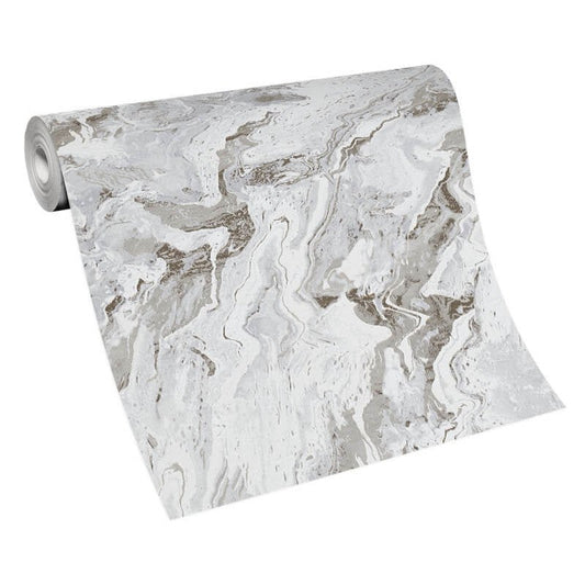 Carrara Marble Metallic Wallpaper - Grey/Gold - Erismann - 10318 - 10Wallpaper199