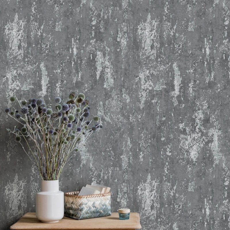 Casual Chic Industrial Texture Metallic Wallpaper - Dark Grey - Erismann - 10273 - 10Wallpaper199