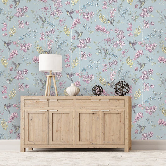 Charm Wallpaper - Duck Egg/Pink - Holden Décor - 12391Wallpaper199