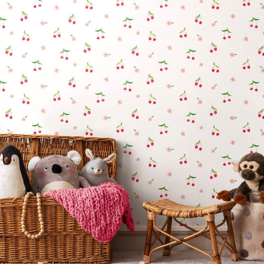 Cherry Dance Wallpaper - Rouge/Ice - Hoopla Walls - HWA1295WWallpaper199