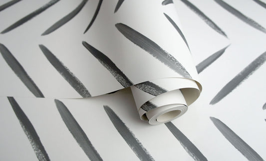 Chevron Brush Marks Wallpaper - Black and White - Holden Décor - 13040Wallpaper199