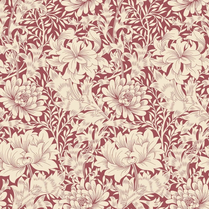 Chrysanthemum Wallpaper - Ruby Red - Hoopla Walls - HWA1122WWallpaper199