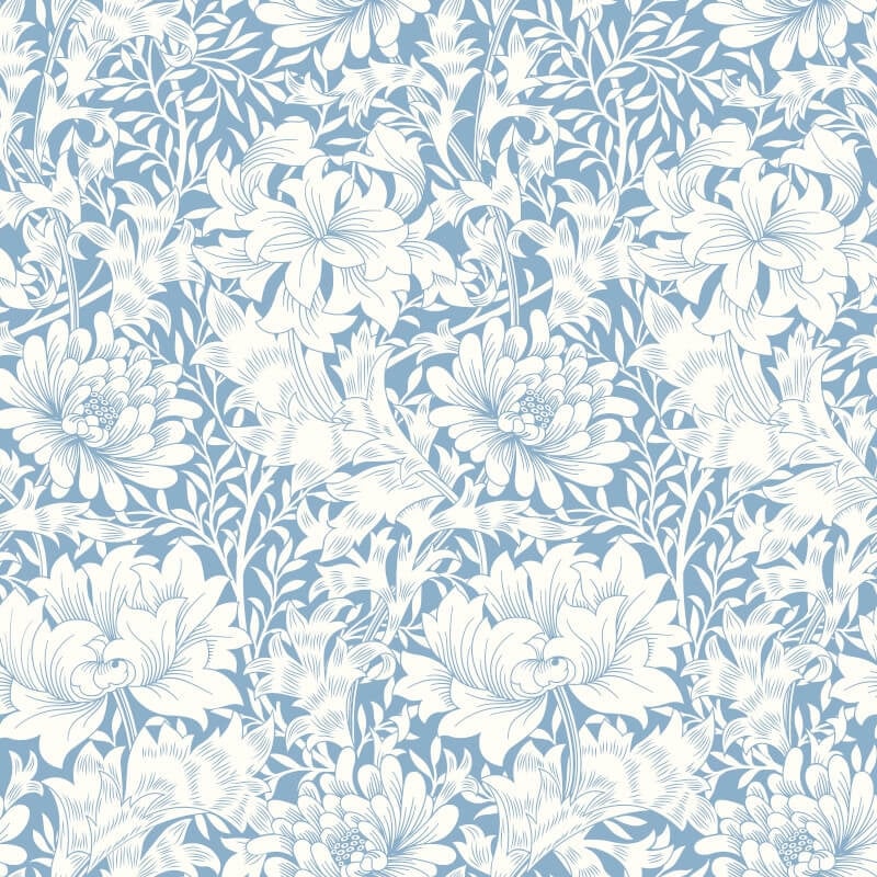 Chrysanthemum Wallpaper - Wedgewood Blue - Hoopla Walls - HWA1116WWallpaper199