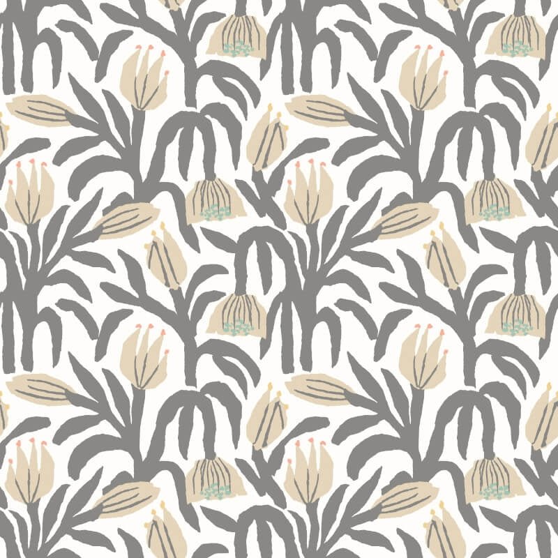 Chunky Flower Wallpaper - Charcoal - Hoopla Walls - HWA1150WWallpaper199