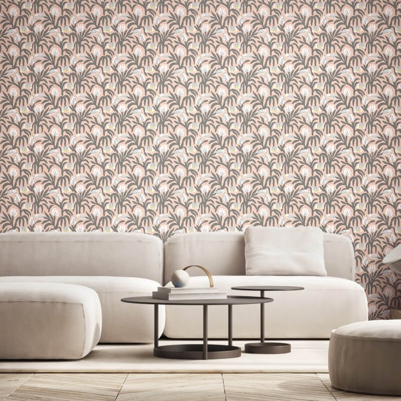 Chunky Flower Wallpaper - Powder Puff - Hoopla Walls - HWA1152WWallpaper199