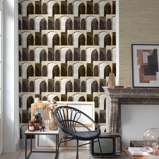 Ciara Ada Geometric Wallpaper - Black/Cream - Grandeco - A63301Wallpaper199