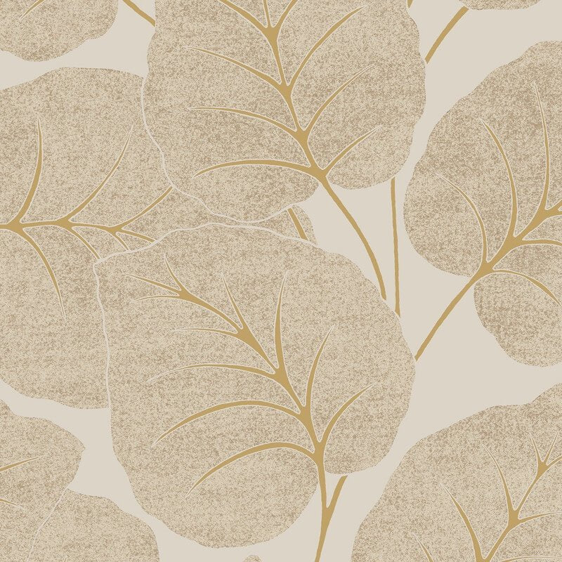 Ciara Luxor Leaf Wallpaper - Cream/Gold - Grandeco - A63504Wallpaper199