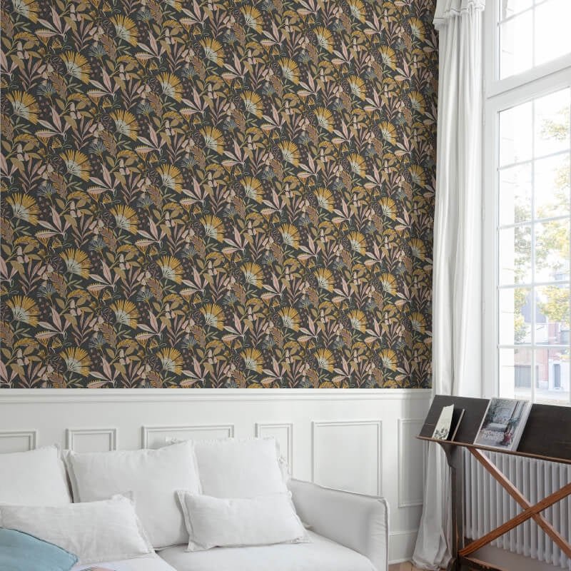 Ciara Matisse Tropical Floral Wallpaper - Black Multi - Grandeco - A63803Wallpaper199