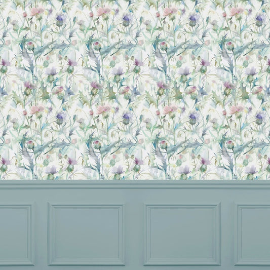 Cirsium Wallpaper - Damson - Voyage Maison - CIRSIUN/WPO/DAMWallpaper199