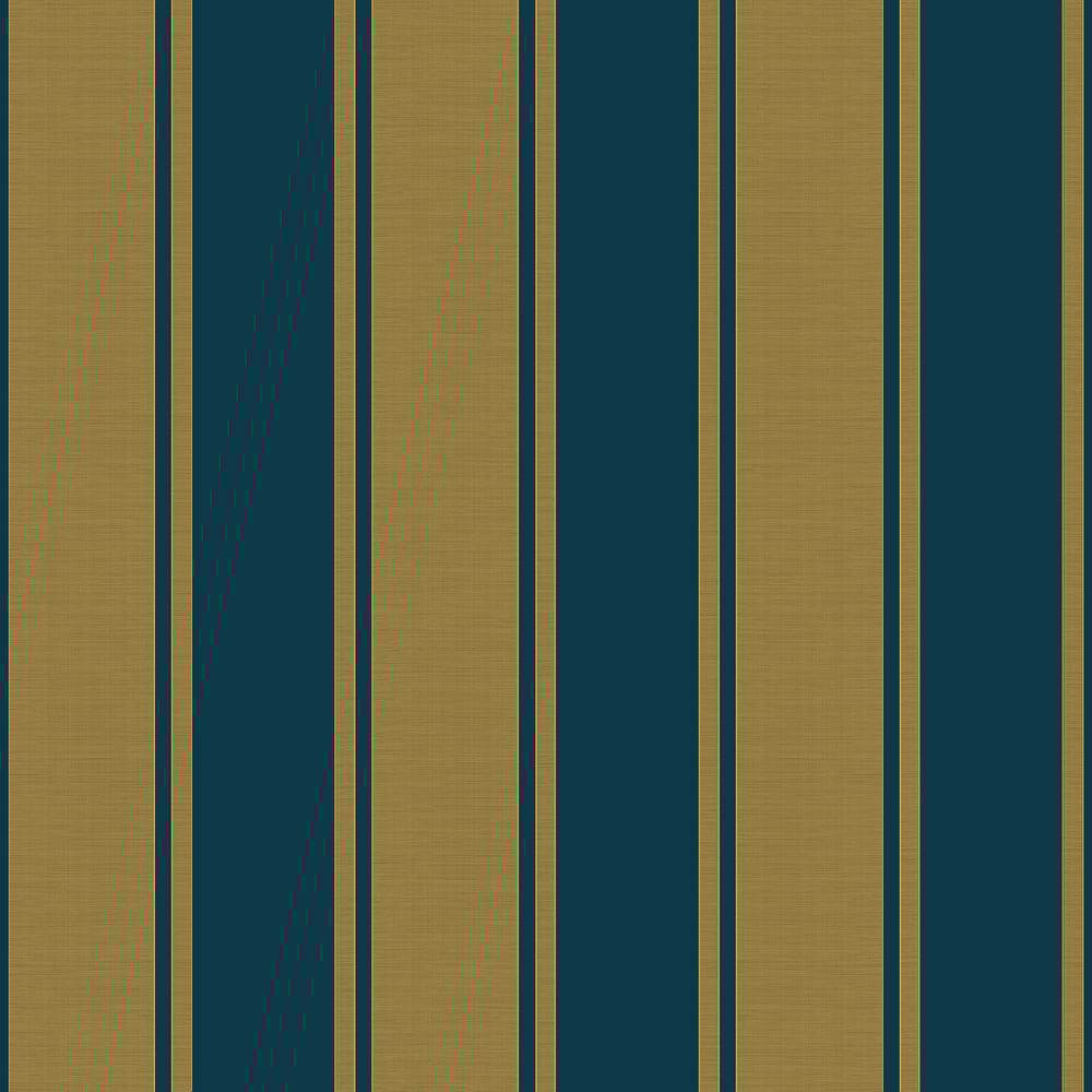 Classic Italian Elegant Stripe Wallpaper - Deep Blue/Antique Gold - Galerie - 23679Wallpaper199