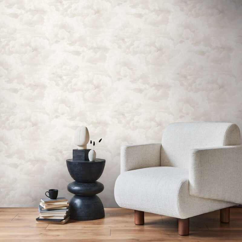 Cloud Motif Wallpaper - Cream/White - Michalsky Living - 39985-2Wallpaper199