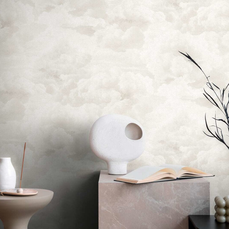 Cloud Motif Wallpaper - Cream/White - Michalsky Living - 39985-2Wallpaper199