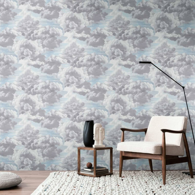 Cloud Motif Wallpaper - Grey/Blue - Michalsky Living - 39985-6Wallpaper199