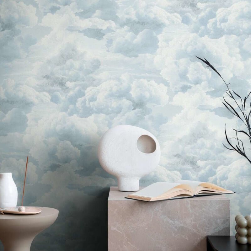 Cloud Motif Wallpaper - White/Blue - Michalsky Living - 39985-3Wallpaper199