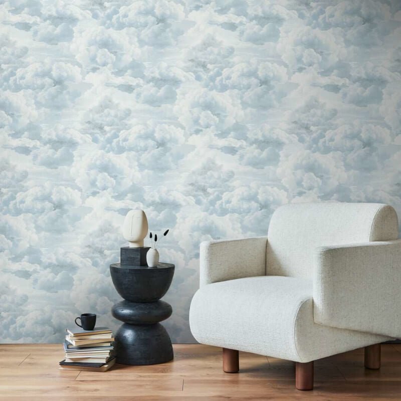 Cloud Motif Wallpaper - White/Blue - Michalsky Living - 39985-3Wallpaper199