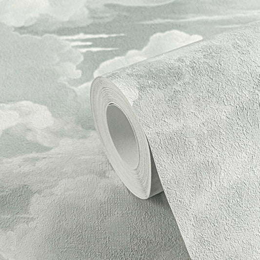 Cloud Motif Wallpaper - White/Grey - Michalsky Living - 39985-1Wallpaper199