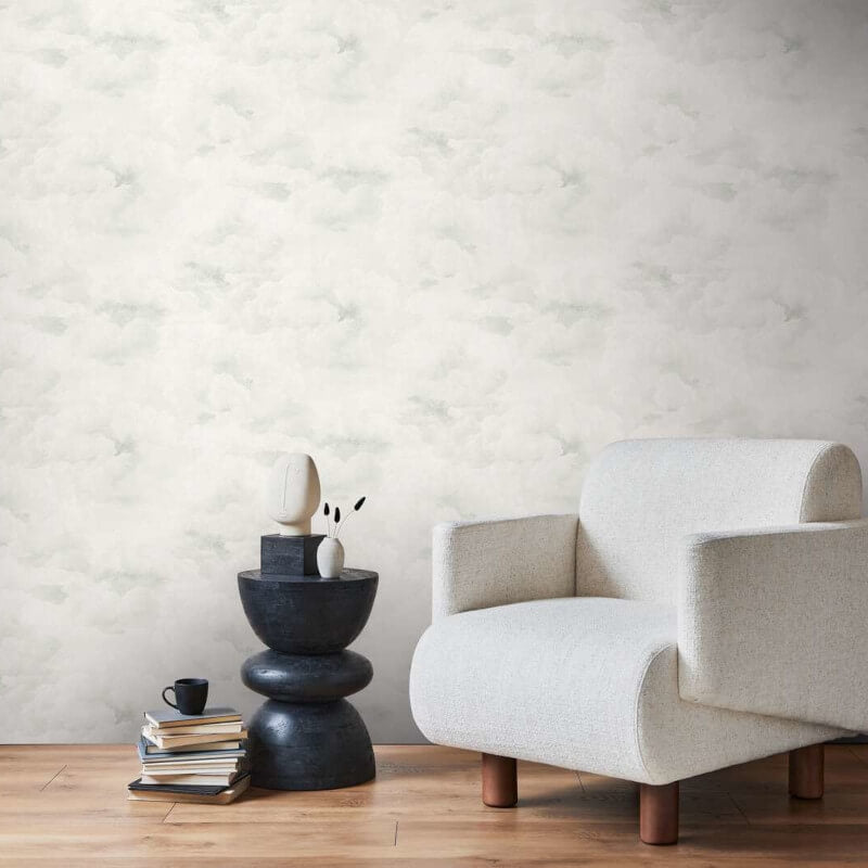Cloud Motif Wallpaper - White/Light Grey - Michalsky Living - 39985-5Wallpaper199