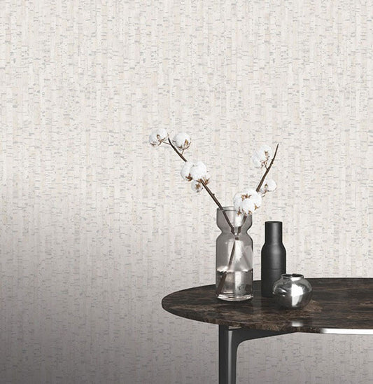 Cork Effect Montado Wallpaper - White & Silver - Rasch - 279053Wallpaper199