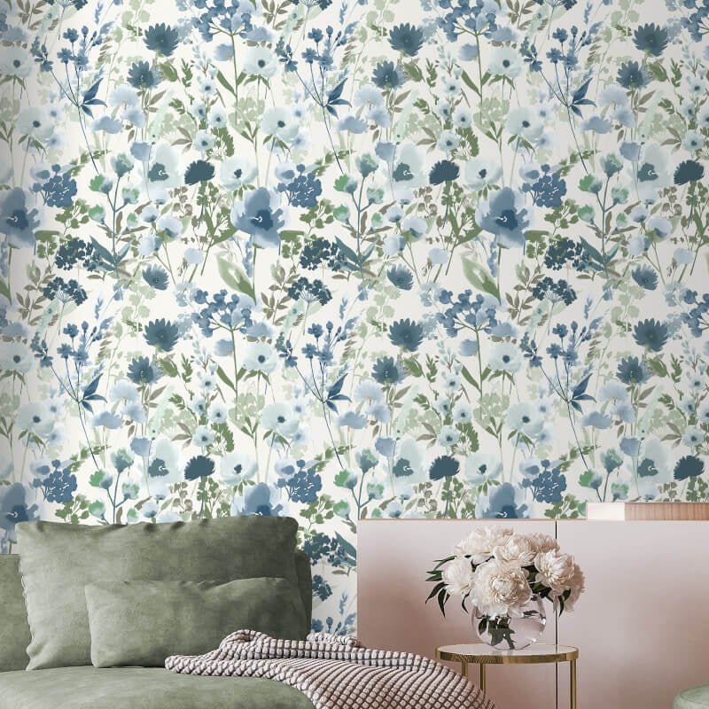 Countryside Floral Wallpaper - Blue - Catherine Lansfield - 206543Wallpaper199