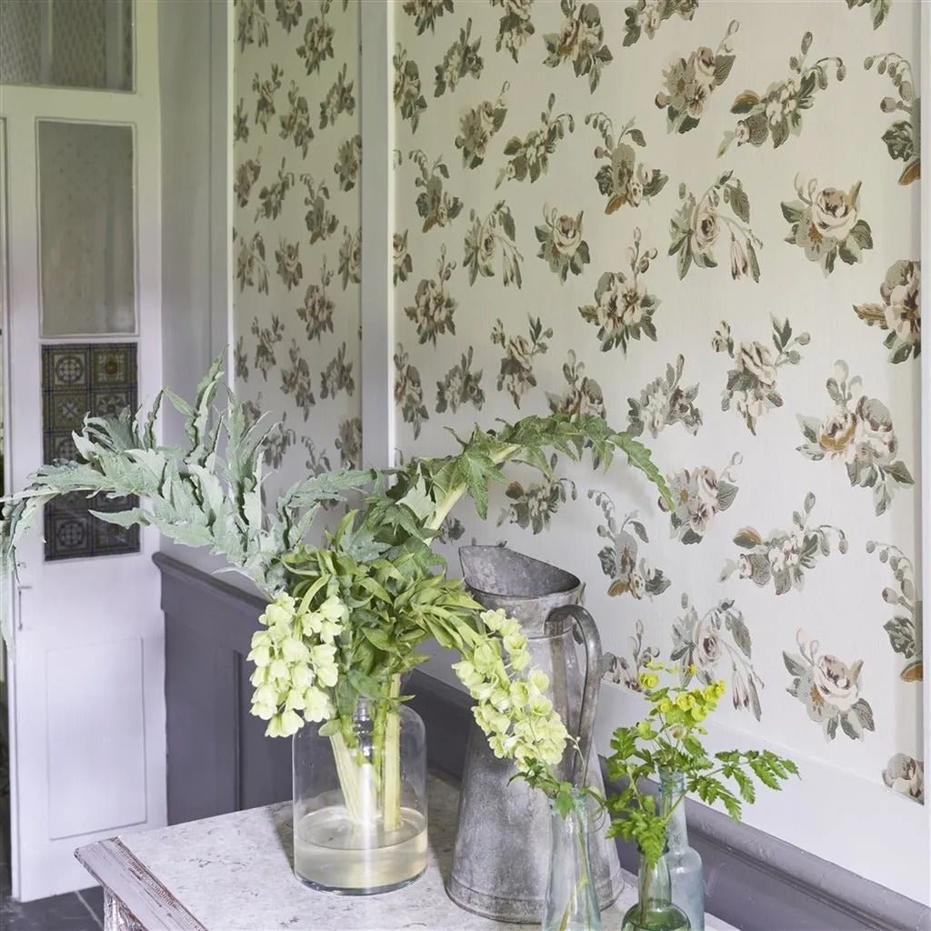 Craven Street Flower Wallpaper - Birch - English Heritage - PEH0006/04Wallpaper199