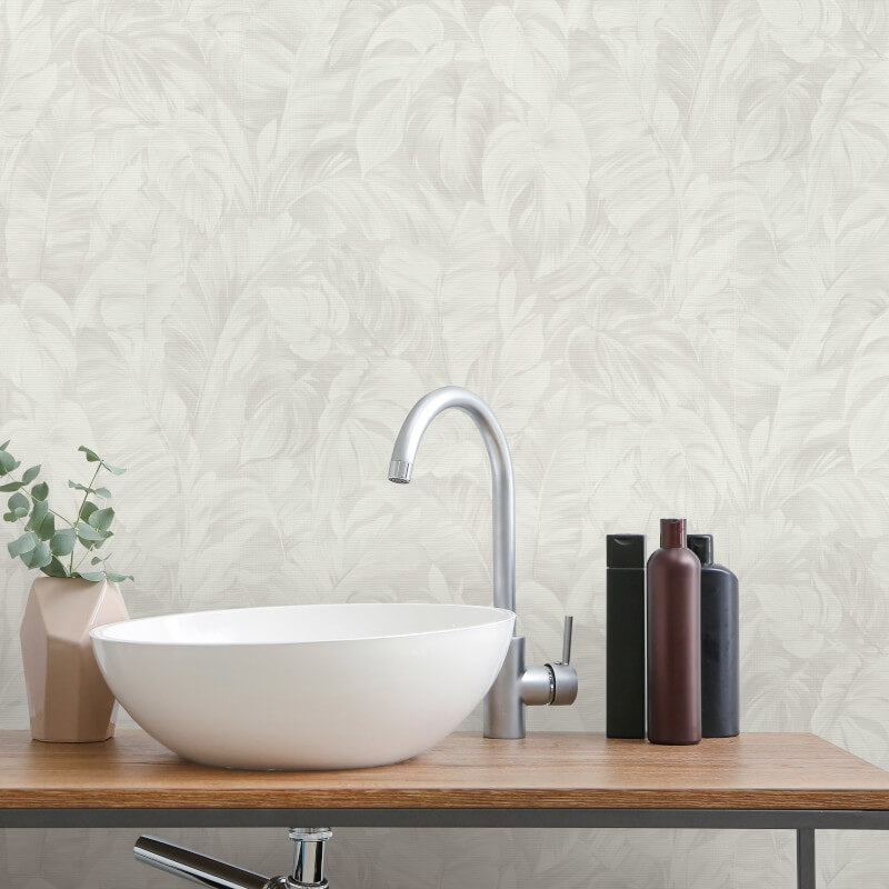 Deliciosa Leaves Wallpaper - Light Grey - Erismann - 10416 - 31Wallpaper199