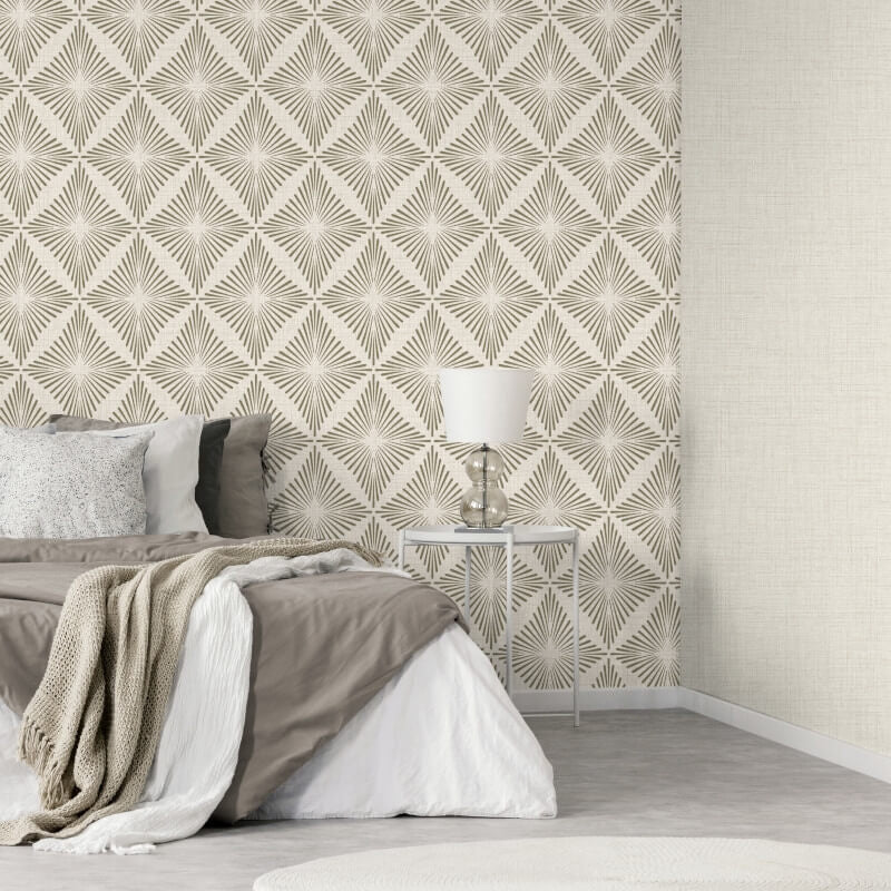 Denver Geometric Diamond Wallpaper - Natural - Fine Décor - FD43749Wallpaper199