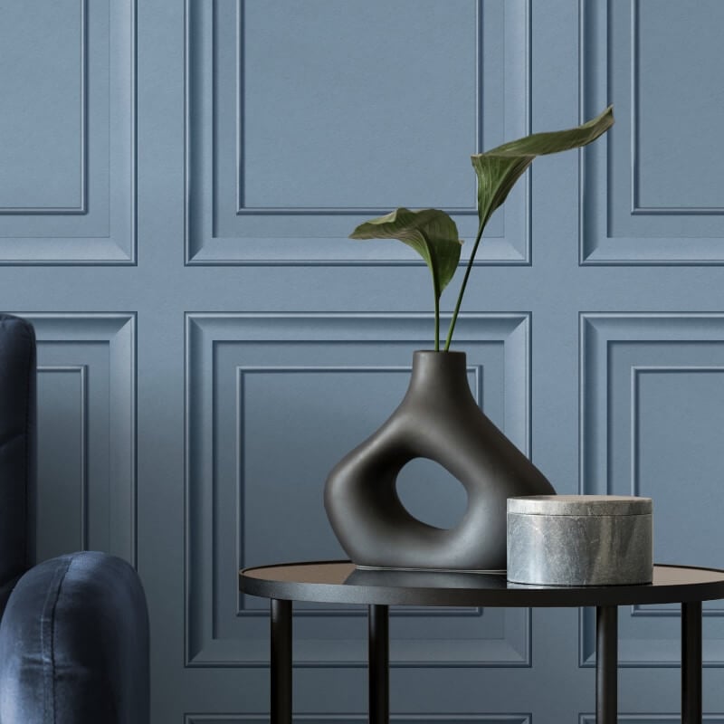 Distinctive Square Panel Wallpaper - Blue - Fine Décor - FD43681Wallpaper199