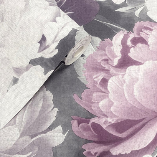Doretta Floral Wallpaper - Grey/Pink - Muriva - 213301Wallpaper199