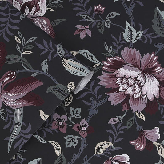 Editas Garden Wallpaper - Charcoal Grey - Laura Ashley - 121090Wallpaper199