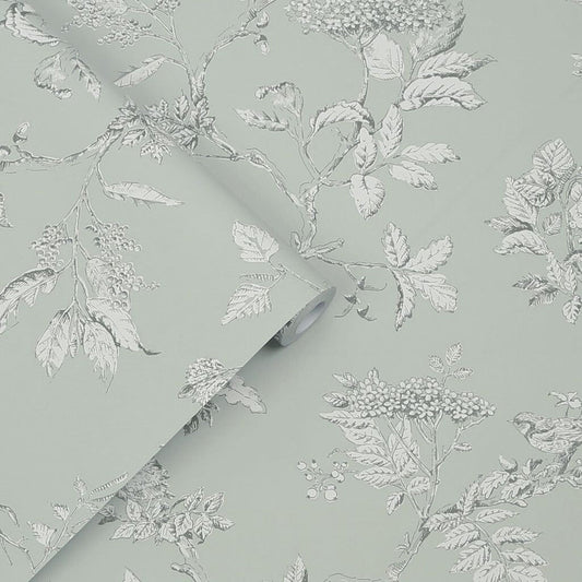 Elderwood Wallpaper - Duck Egg - Laura Ashley - 113345Wallpaper199