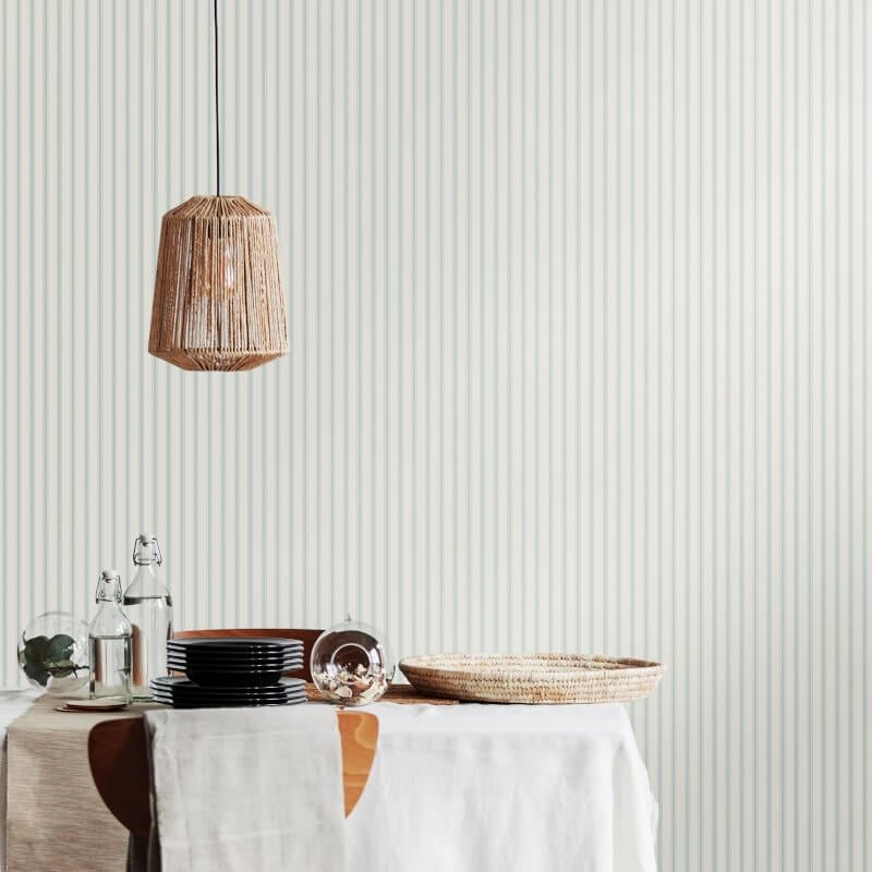 Elegance Chalk Stripe Wallpaper - Sky - Hoopla Walls - HWA1260WWallpaper199