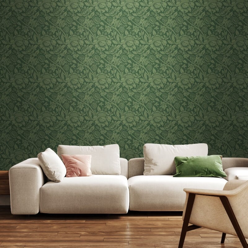 Elegance Damask Trail Wallpaper - Forest Green - Hoopla Walls - HWA1246WWallpaper199