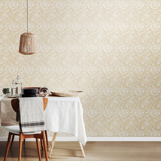 Elegance Damask Trail Wallpaper - Linen - Hoopla Walls - HWA1241WWallpaper199