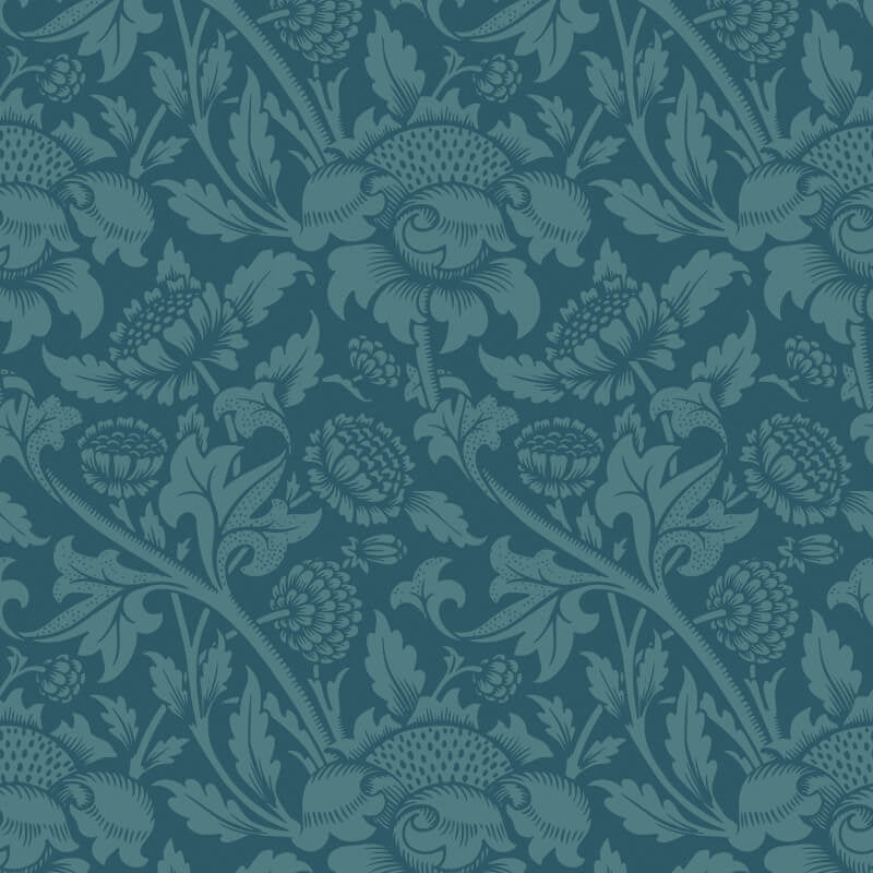 Elegance Damask Trail Wallpaper - Rich Teal - Hoopla Walls - HWA1247WWallpaper199