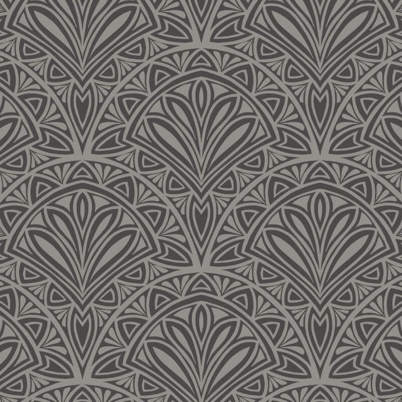 Elegance Deco Fan Wallpaper - Black - Hoopla Walls - HWA1027WWallpaper199