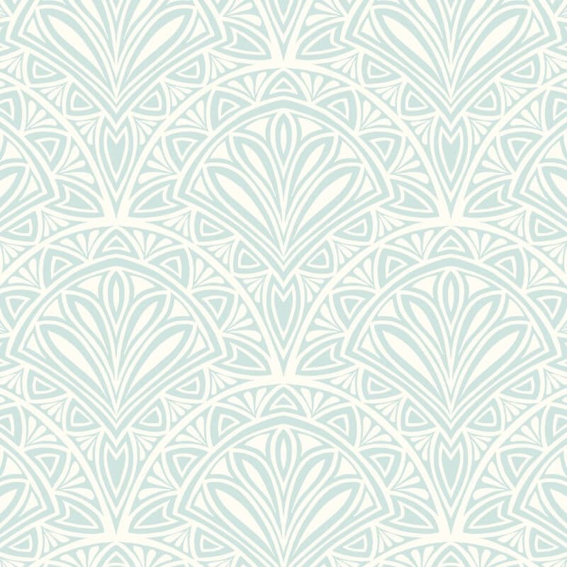 Elegance Deco Fan Wallpaper - Blue - Hoopla Walls - HWA1025WWallpaper199