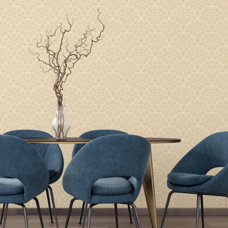 Elegance Deco Fan Wallpaper - Gold - Hoopla Walls - HWA1023WWallpaper199